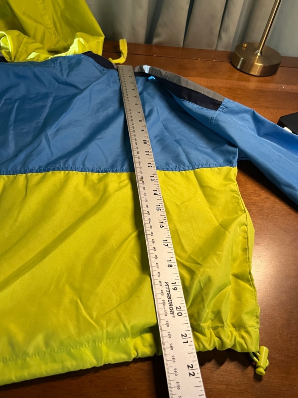 A. Lab zip-up windbreaker hoodie jacket blue and yellow colorblock medium - Picture 9 of 9